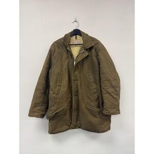 Vintage Golden Fleece Coat Mens 2XL‎ Brown Canvas Industrial Parka USA Workwear